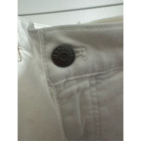 NWT New Madewell 90's Straight Crop Jeans Ivory Lighthouse Raw Hem Size 31 Women - Picture 6 of 13